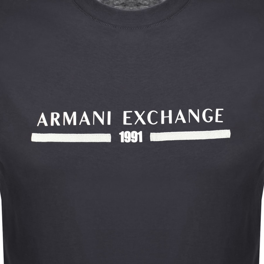 Image number 3 for Armani Exchange Logo T Shirt Navy