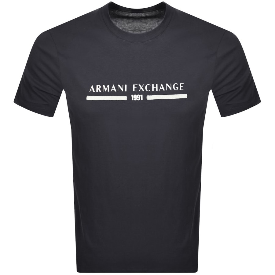 Image number 1 for Armani Exchange Logo T Shirt Navy