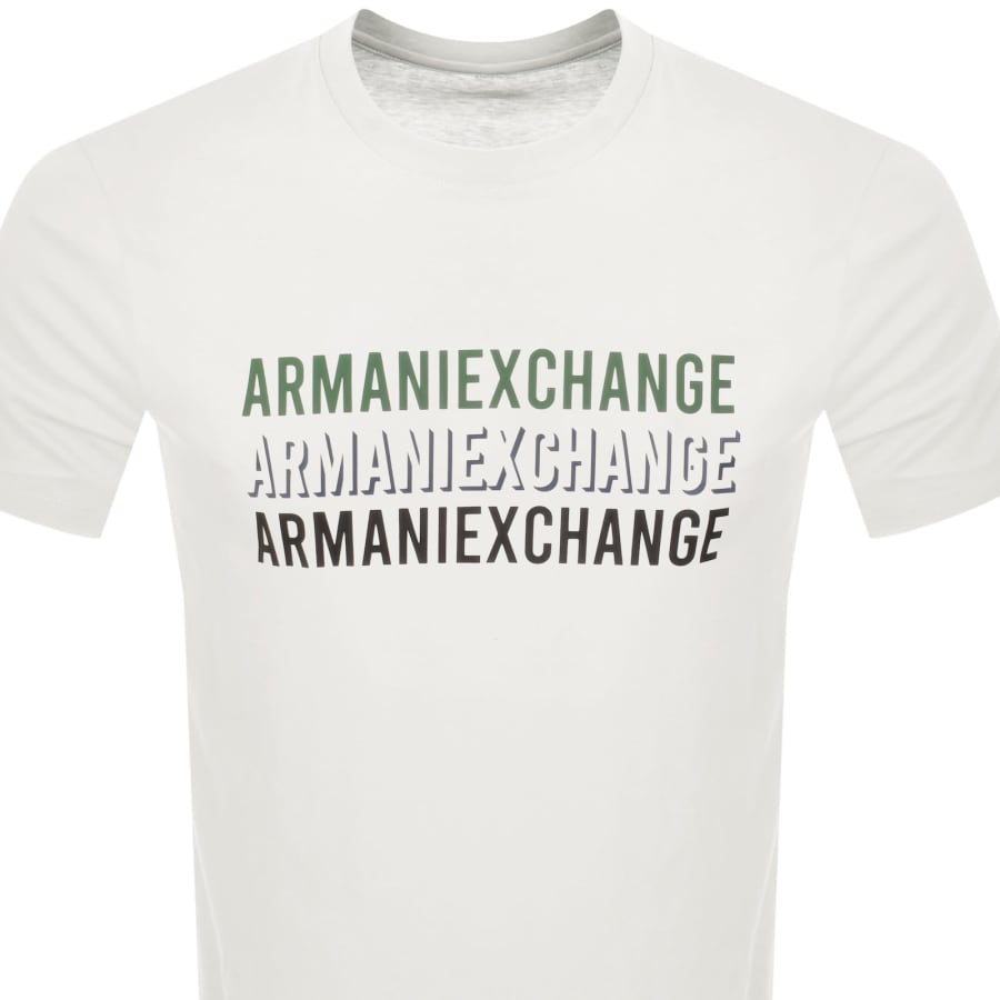 Image number 2 for Armani Exchange Logo T Shirt Off White