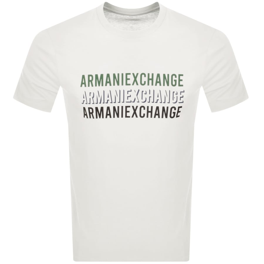 Image number 1 for Armani Exchange Logo T Shirt Off White