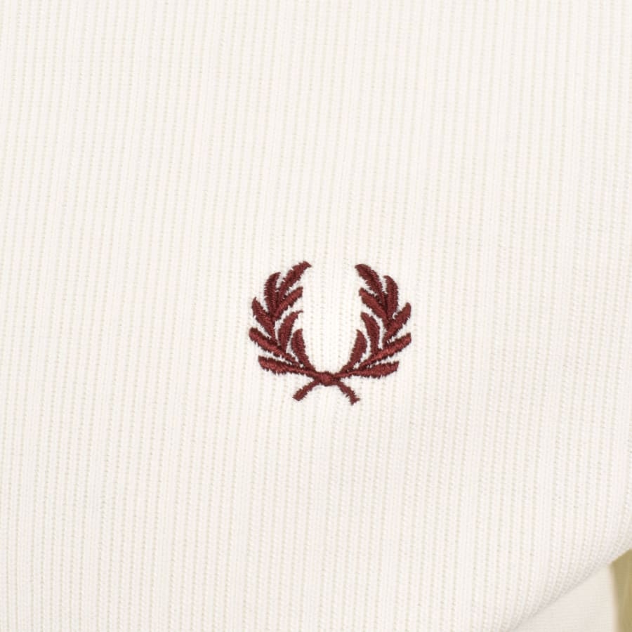Image number 3 for Fred Perry Ribbed Jersey T Shirt Ecru