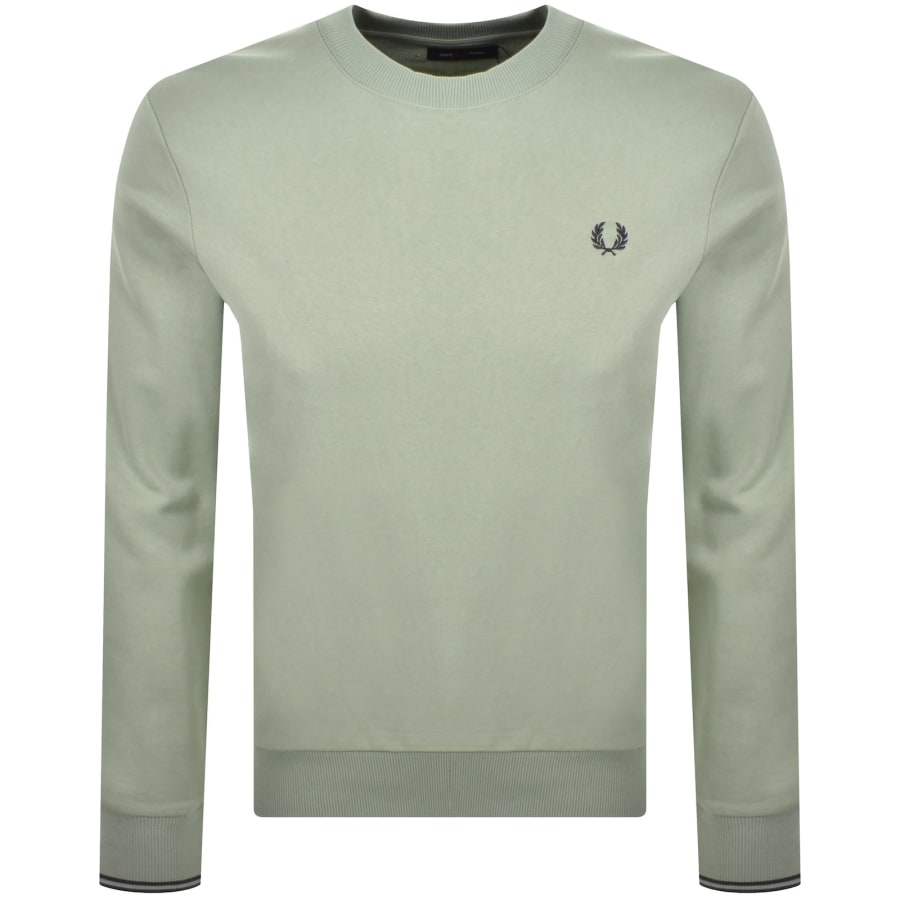 Image number 1 for Fred Perry Crew Neck Sweatshirt Bayleaf Green