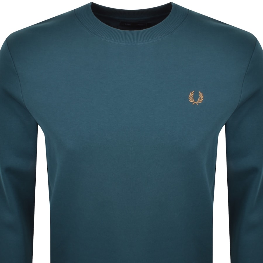 Image number 2 for Fred Perry Crew Neck Sweatshirt Dark Petrol