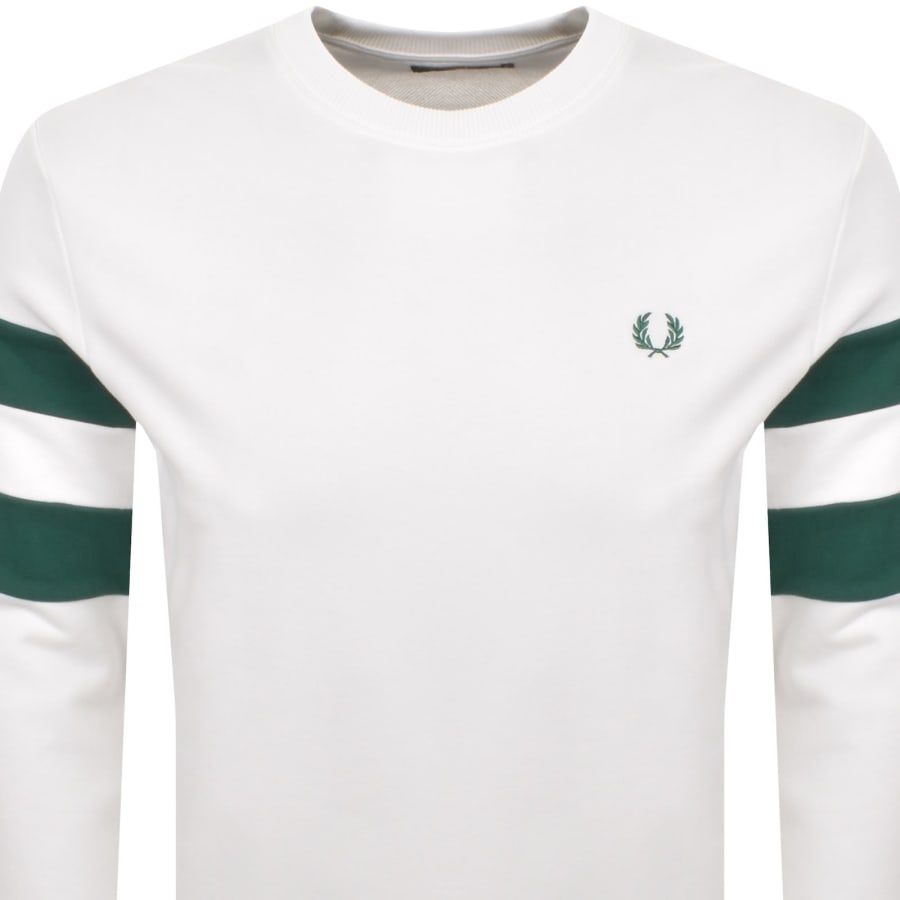 Image number 2 for Fred Perry Tipped Sleeve Sweatshirt White