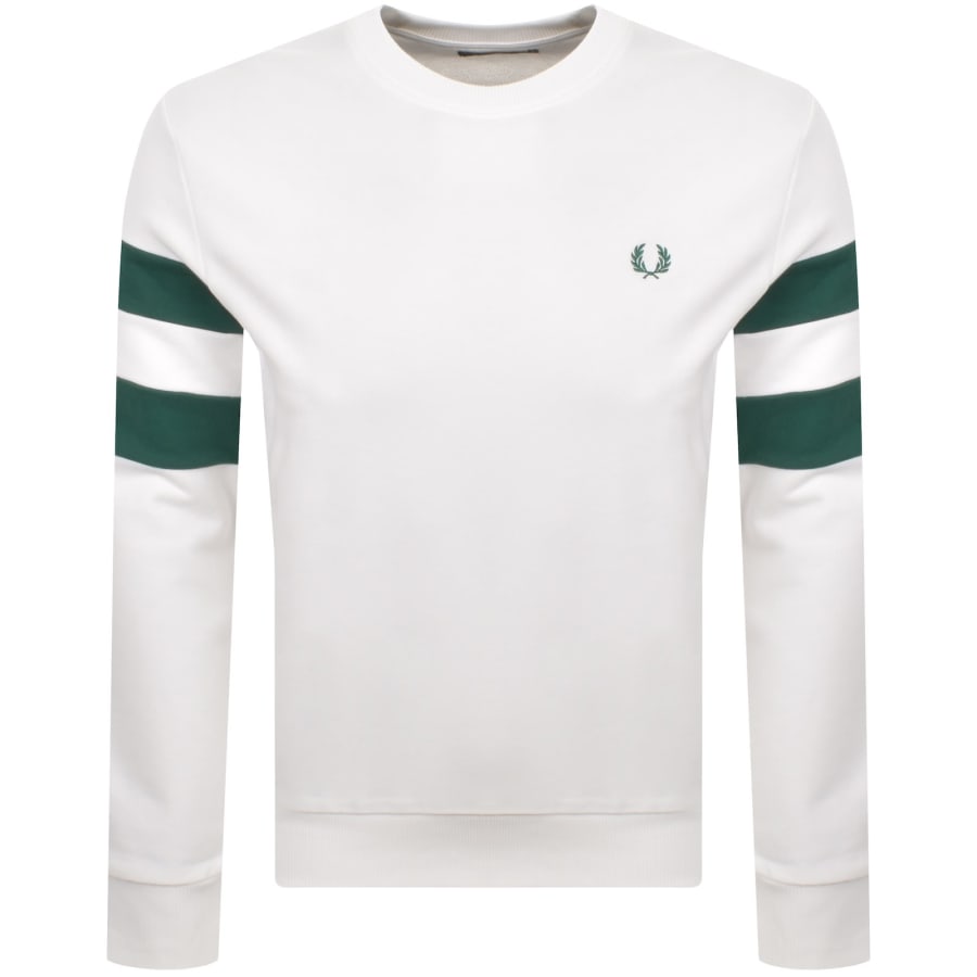 Image number 1 for Fred Perry Tipped Sleeve Sweatshirt White