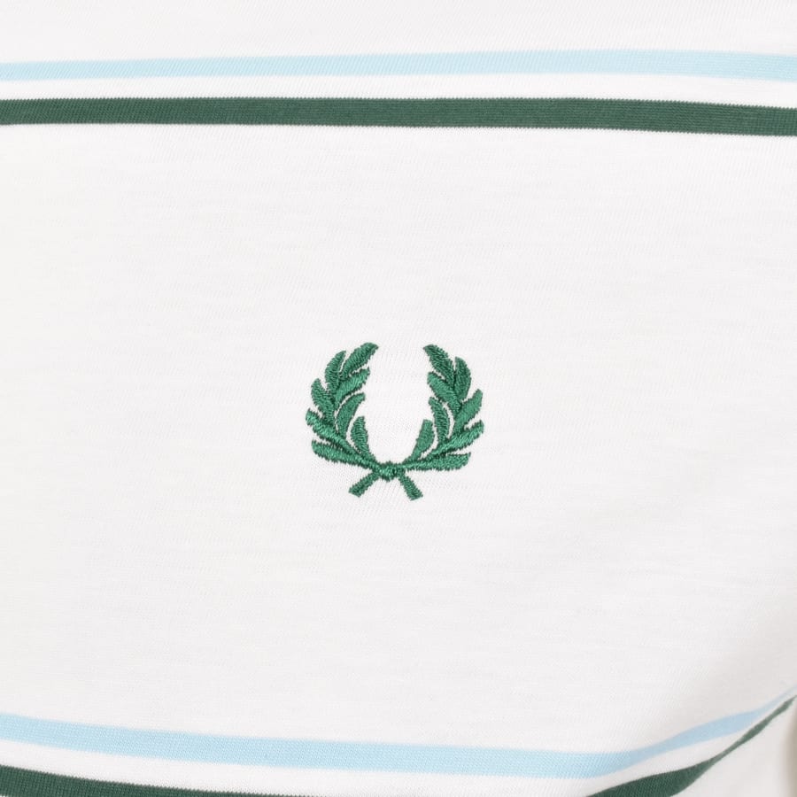 Image number 3 for Fred Perry Fine Stripe T Shirt Snow White