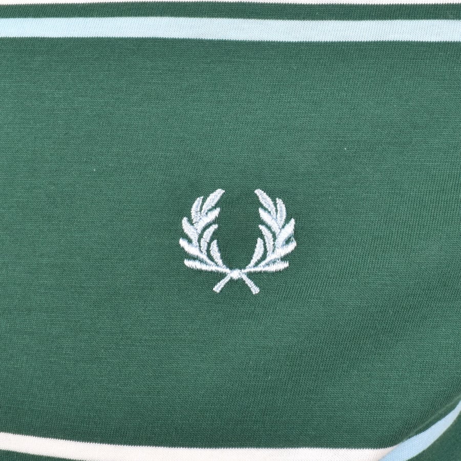 Image number 3 for Fred Perry Fine Stripe T Shirt Sport Green