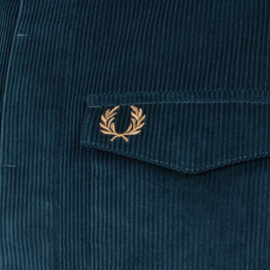 Image number 3 for Fred Perry Corduroy Overshirt Dark Petrol