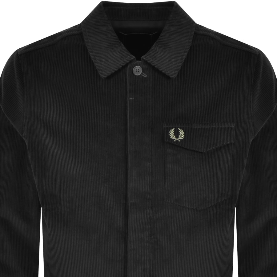 Image number 2 for Fred Perry Corduroy Overshirt Black