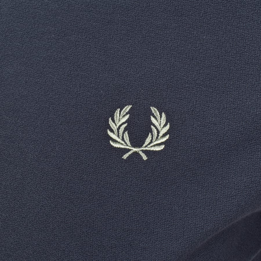 Image number 3 for Fred Perry Zip Neck Crepe Polo T Shirt Navy