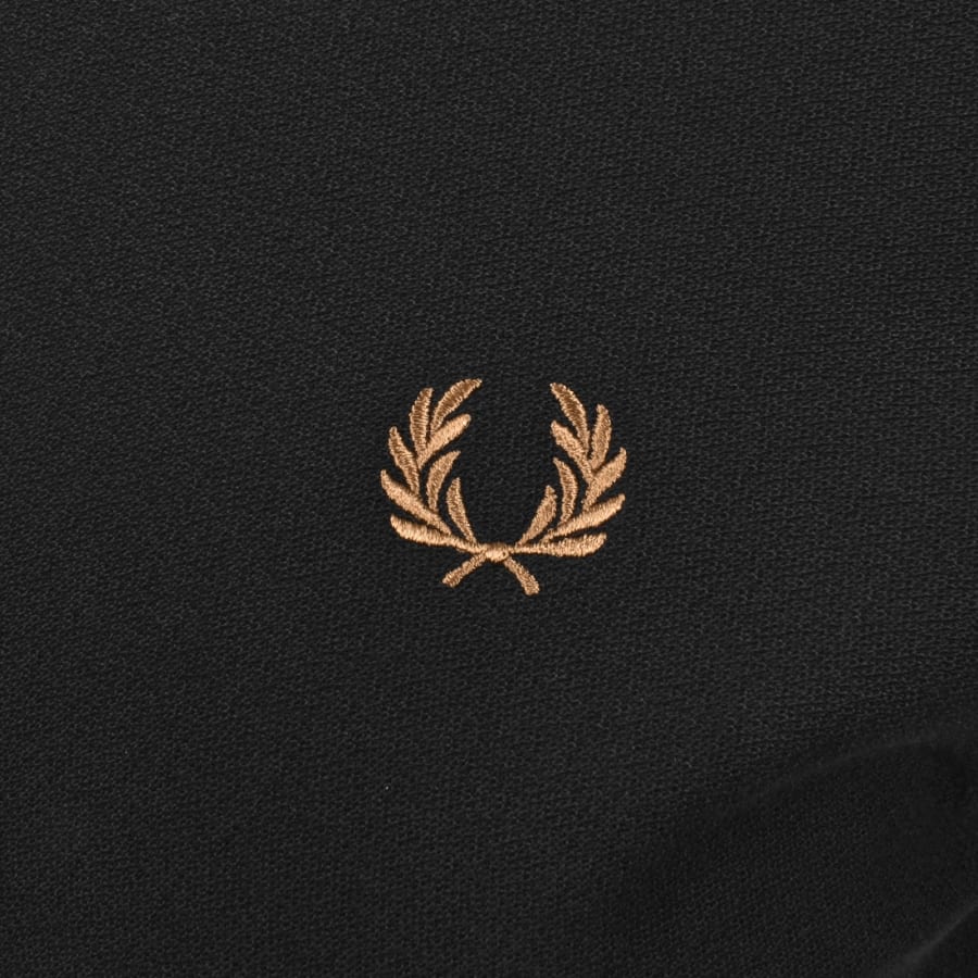 Image number 3 for Fred Perry Zip Neck Crepe Polo T Shirt Black