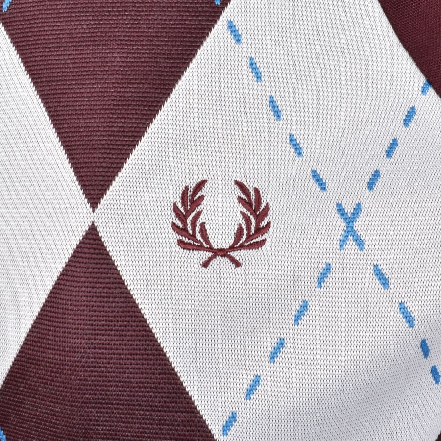 Image number 3 for Fred Perry Argyle Track Top Oxblood
