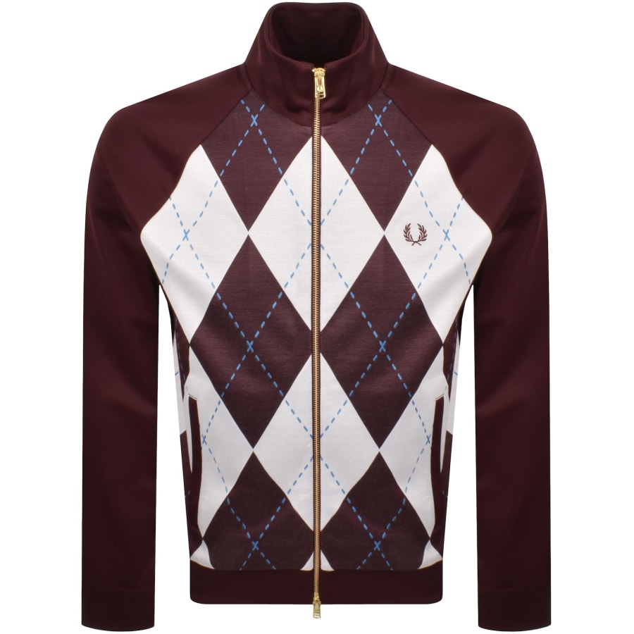 Image number 1 for Fred Perry Argyle Track Top Oxblood