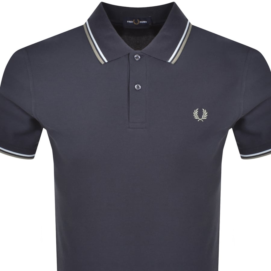 Image number 2 for Fred Perry Twin Tipped Polo T Shirt Navy