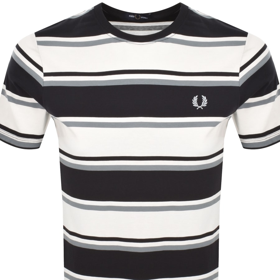 Image number 2 for Fred Perry Bold Stripe T Shirt Navy