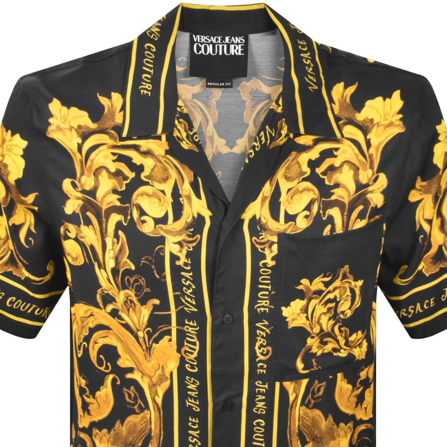 Image number 2 for Versace Jeans Couture All Over Print Shirt Black