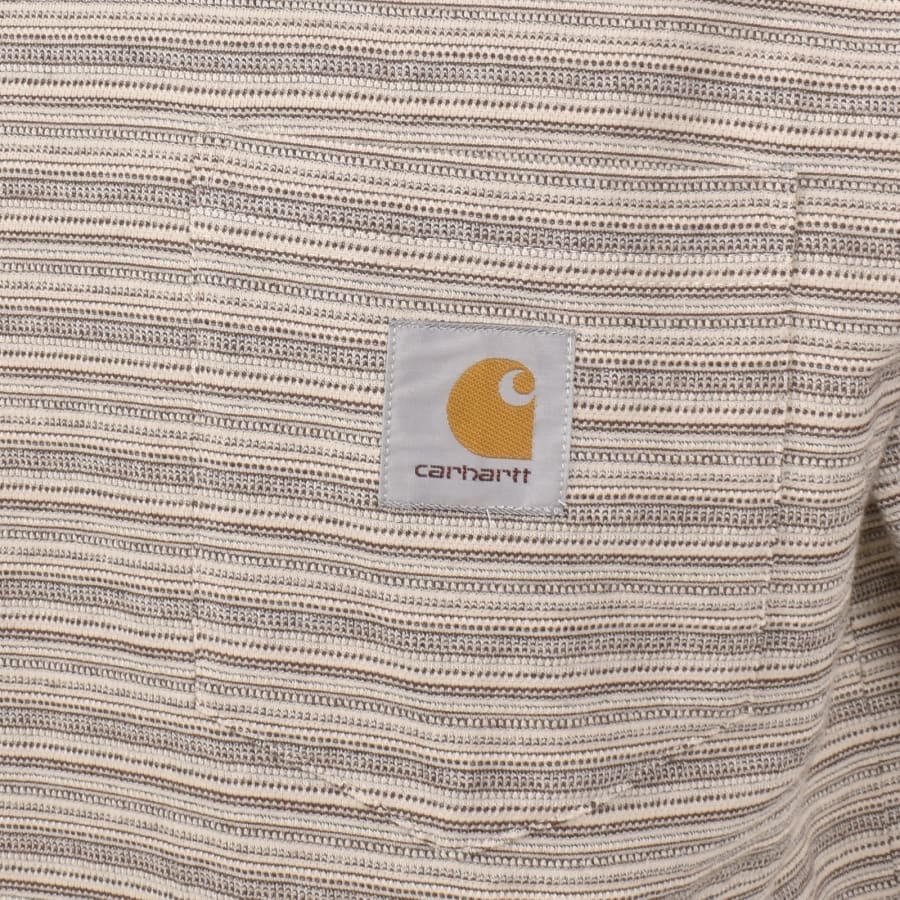 Image number 3 for Carhartt WIP Gellar Stripe Pocket T Shirt Beige