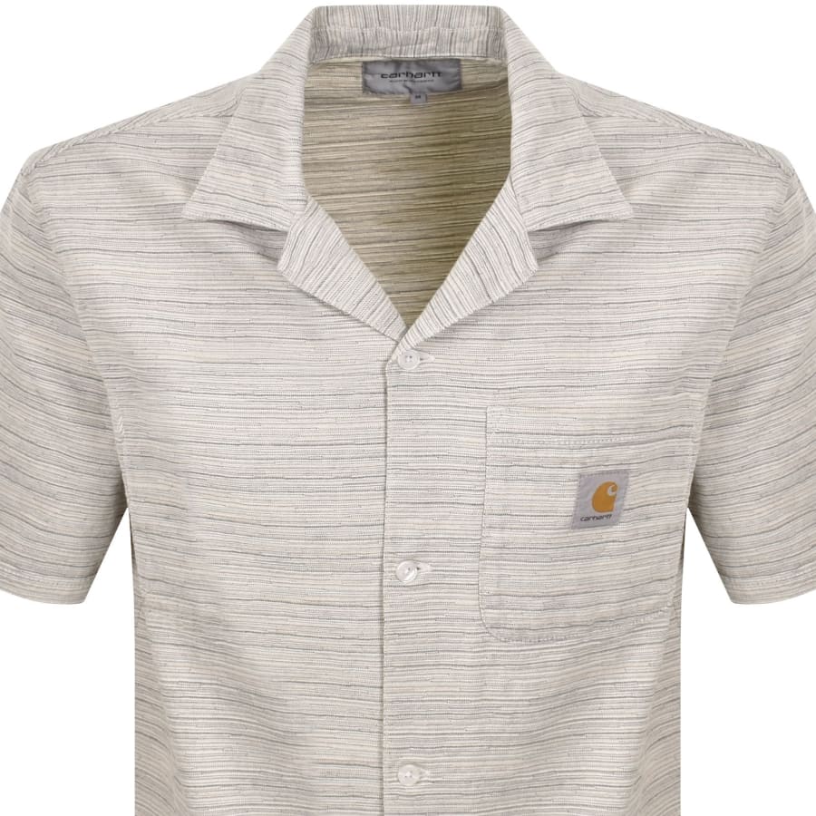 Image number 2 for Carhartt WIP Gellar Striped Shirt Rinsed Beige