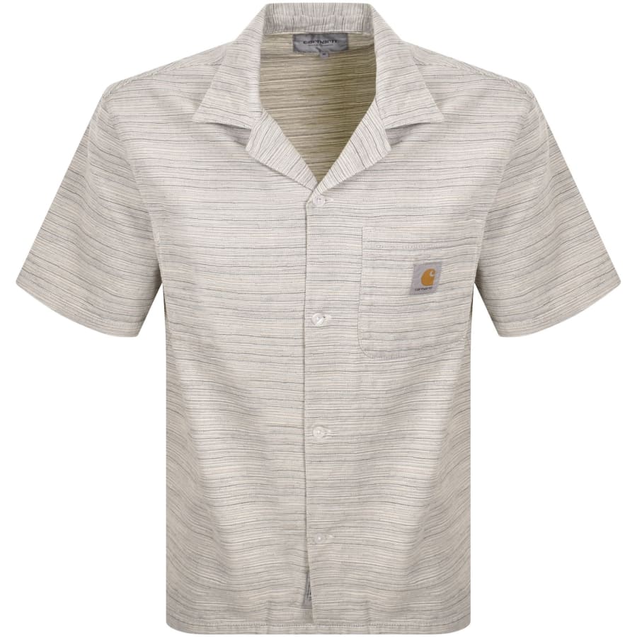 Image number 1 for Carhartt WIP Gellar Striped Shirt Rinsed Beige