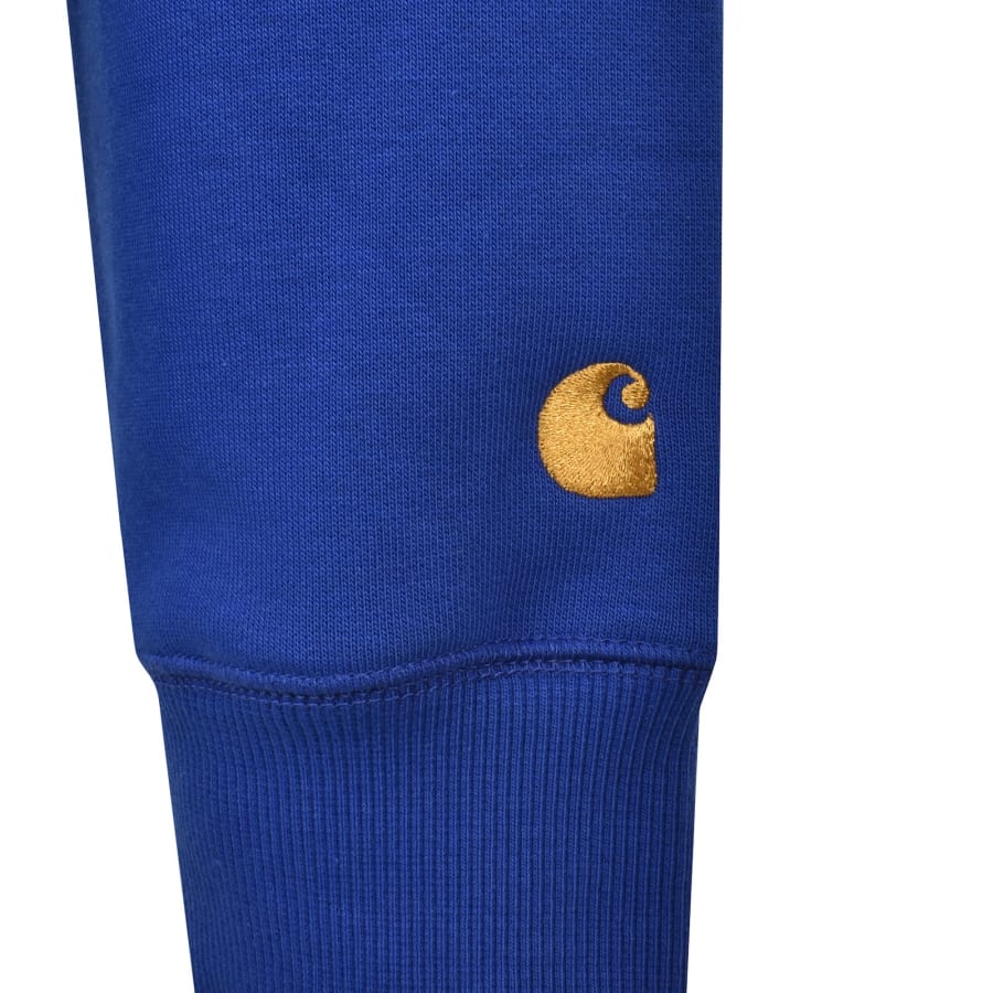 Image number 3 for Carhartt WIP Chase Hoodie Wolfsbane Blue