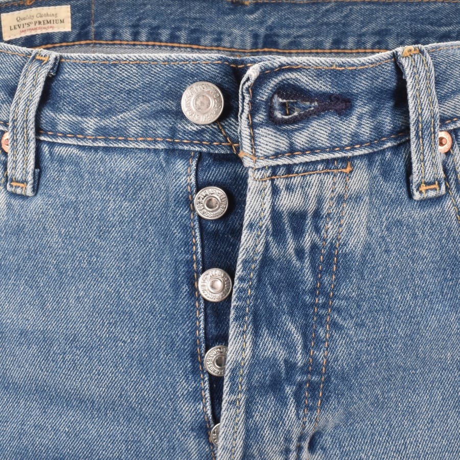 Image number 5 for Levis 501 Original Fit Mid Wash Jeans Blue