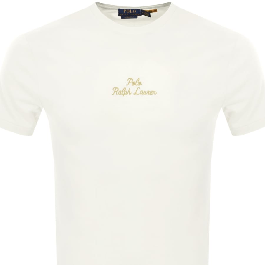 Image number 2 for Ralph Lauren Classic Fit T Shirt Pale Cream