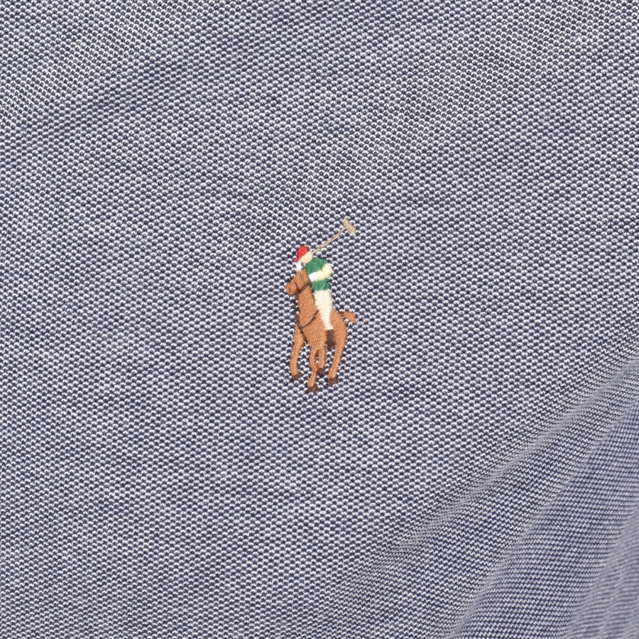 Image number 3 for Ralph Lauren Knit Oxford Long Sleeved Shirt Navy