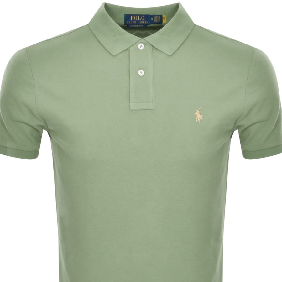 Image number 2 for Ralph Lauren Custom Slim Polo T Shirt Green