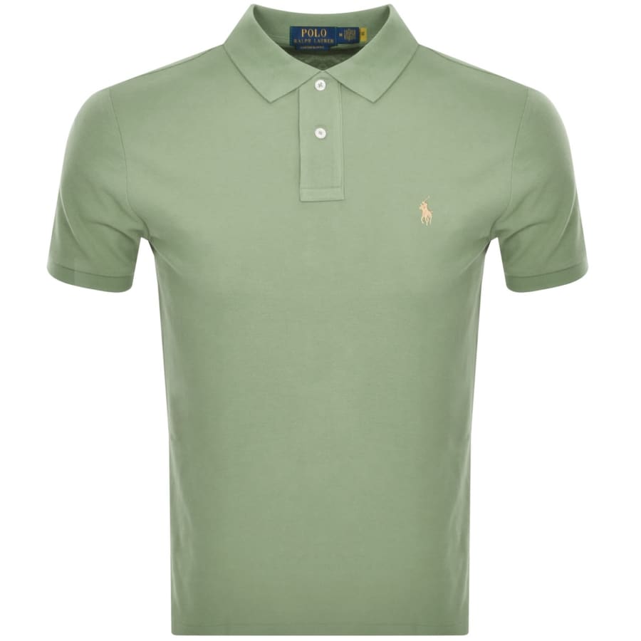 Image number 1 for Ralph Lauren Custom Slim Polo T Shirt Green