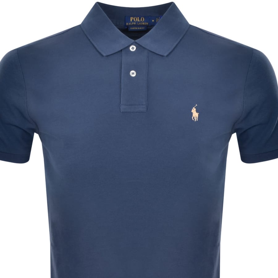 Image number 2 for Ralph Lauren Custom Slim Polo T Shirt Navy