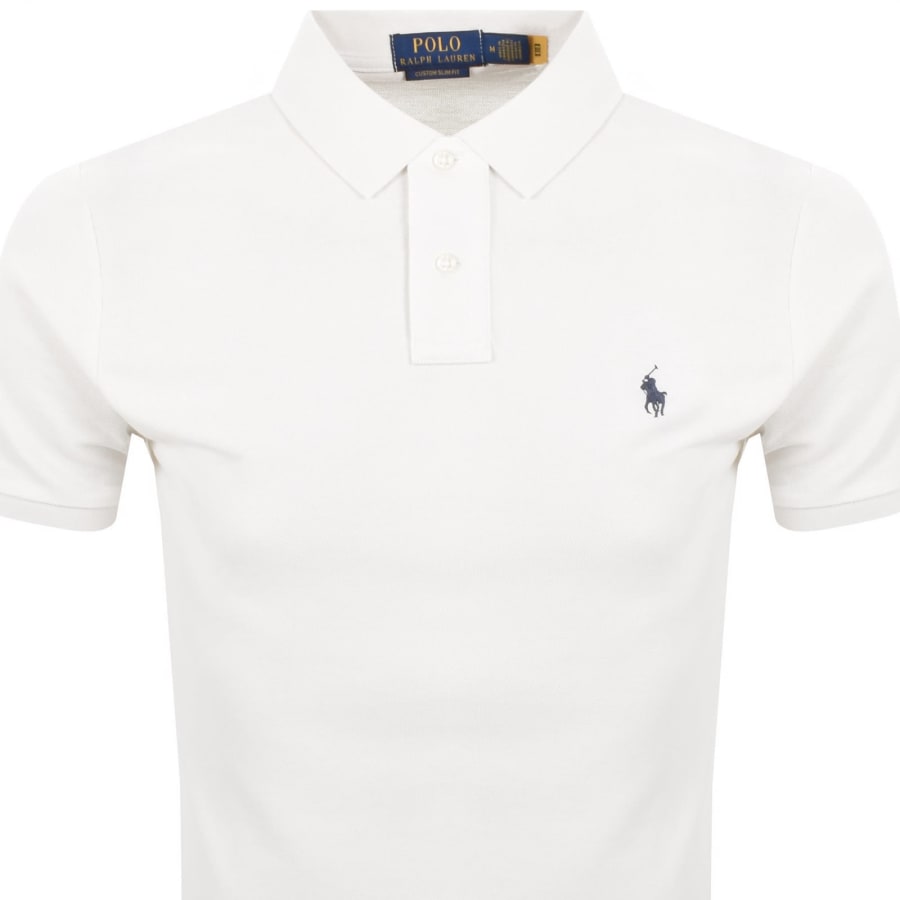 Image number 2 for Ralph Lauren Custom Slim Polo T Shirt Cream