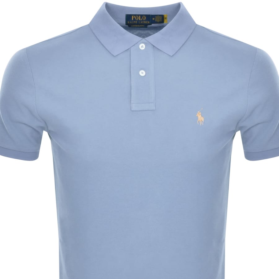 Image number 2 for Ralph Lauren Custom Slim Polo T Shirt Blue