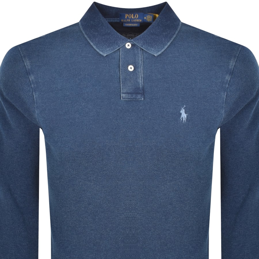 Image number 2 for Ralph Lauren Long Sleeve Polo Indigo Blue