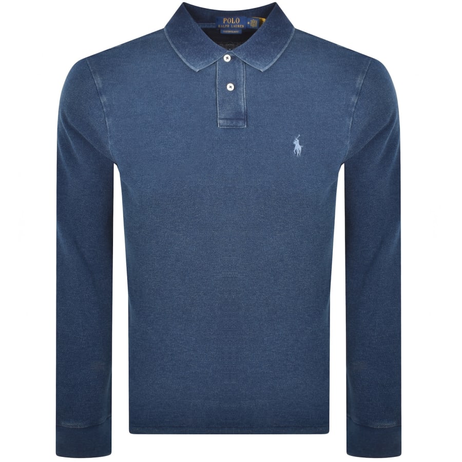 Image number 1 for Ralph Lauren Long Sleeve Polo Indigo Blue