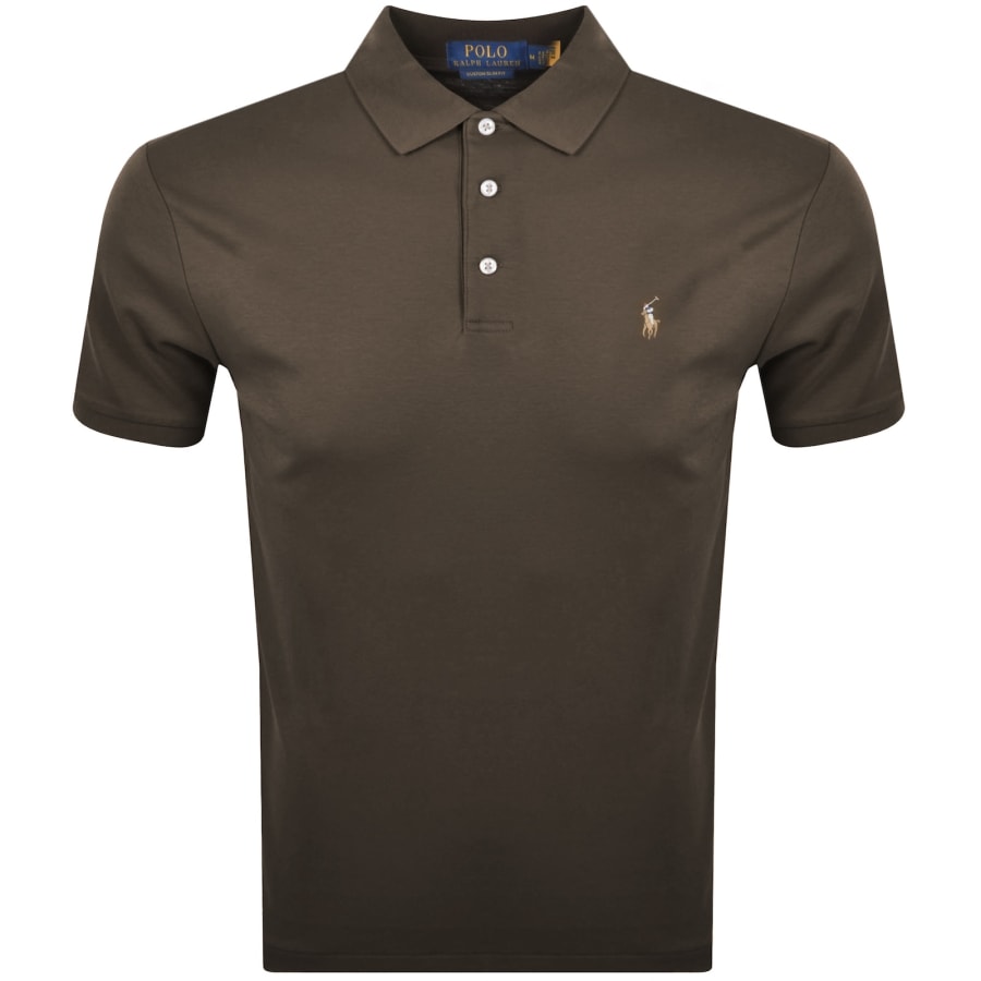 Image number 1 for Ralph Lauren Custom Slim Fit Polo Nutmeg Brown