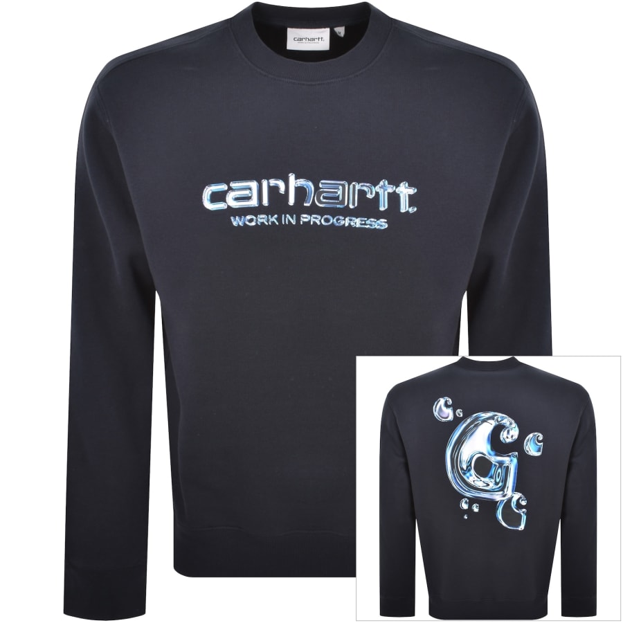Image number 1 for Carhartt WIP Solar Chrome Sweatshirt Navy