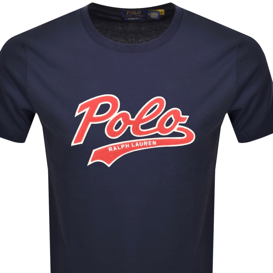 Image number 2 for Ralph Lauren Crew Neck Logo T Shirt Navy