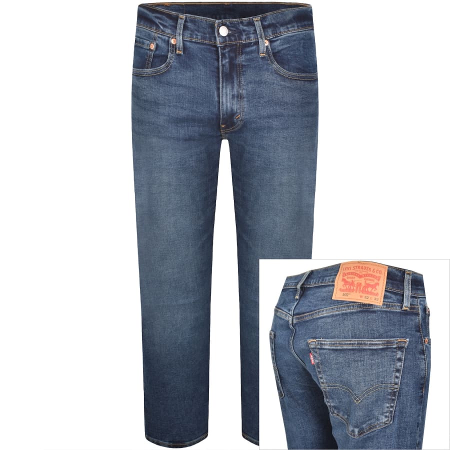 Image number 1 for Levis 502 Tapered Mid Wash Jeans Blue