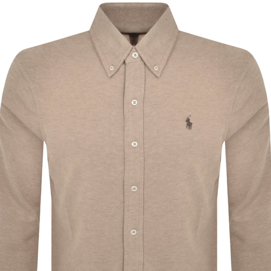 Image number 2 for Ralph Lauren Featherweight Mesh Shirt Beige