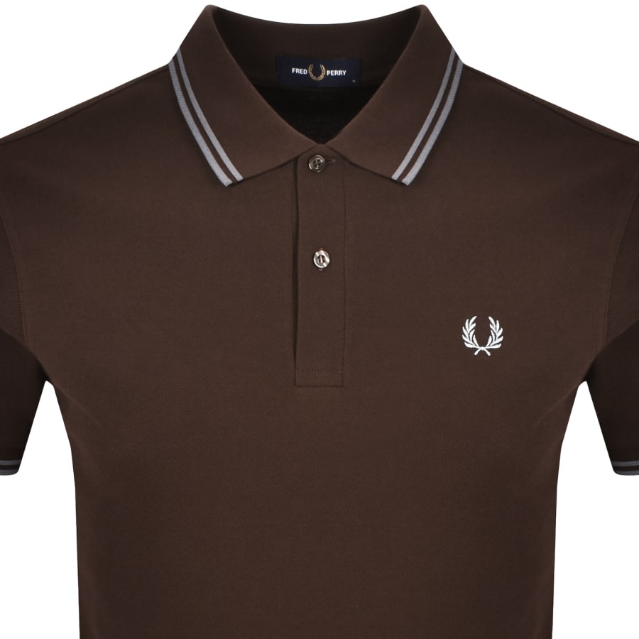 Image number 2 for Fred Perry Twin Tipped Polo T Shirt Brown