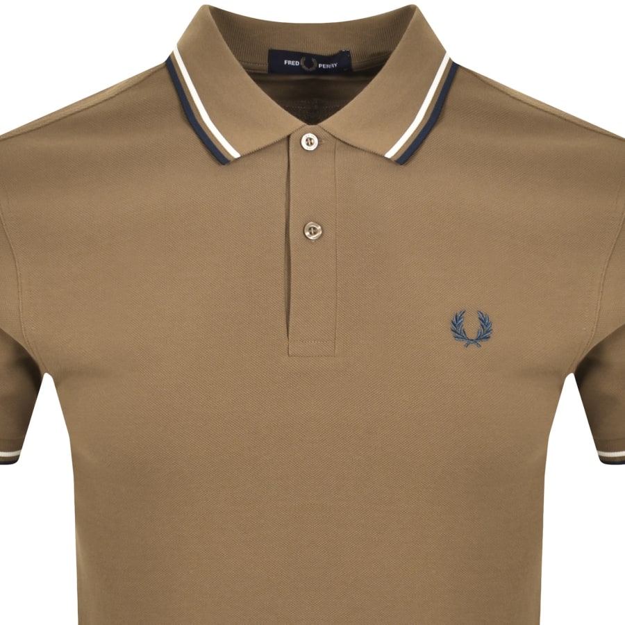 Image number 2 for Fred Perry Twin Tipped Polo T Shirt Brown