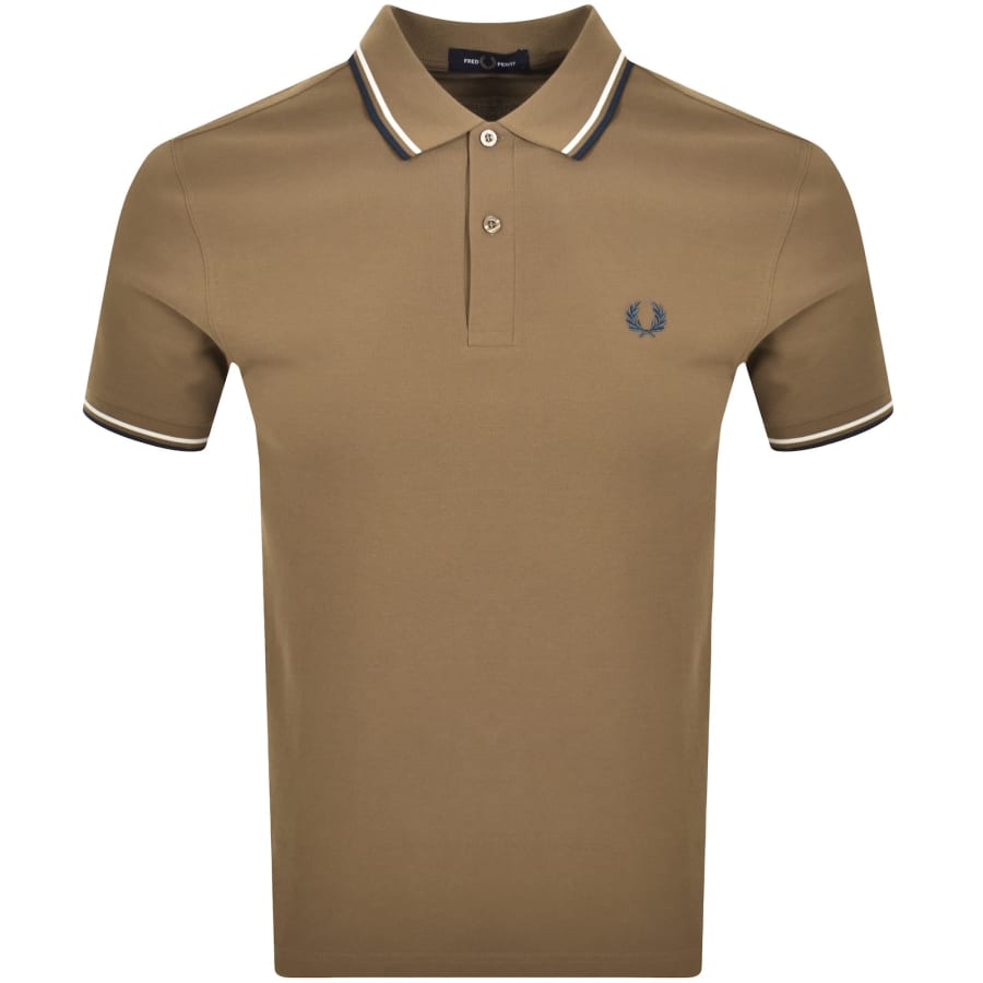 Image number 1 for Fred Perry Twin Tipped Polo T Shirt Brown