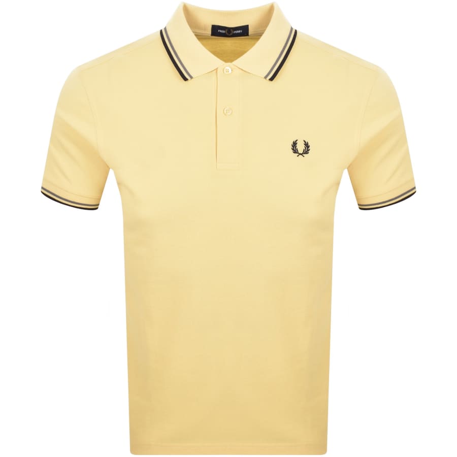 Image number 1 for Fred Perry Twin Tipped Polo T Shirt Yellow