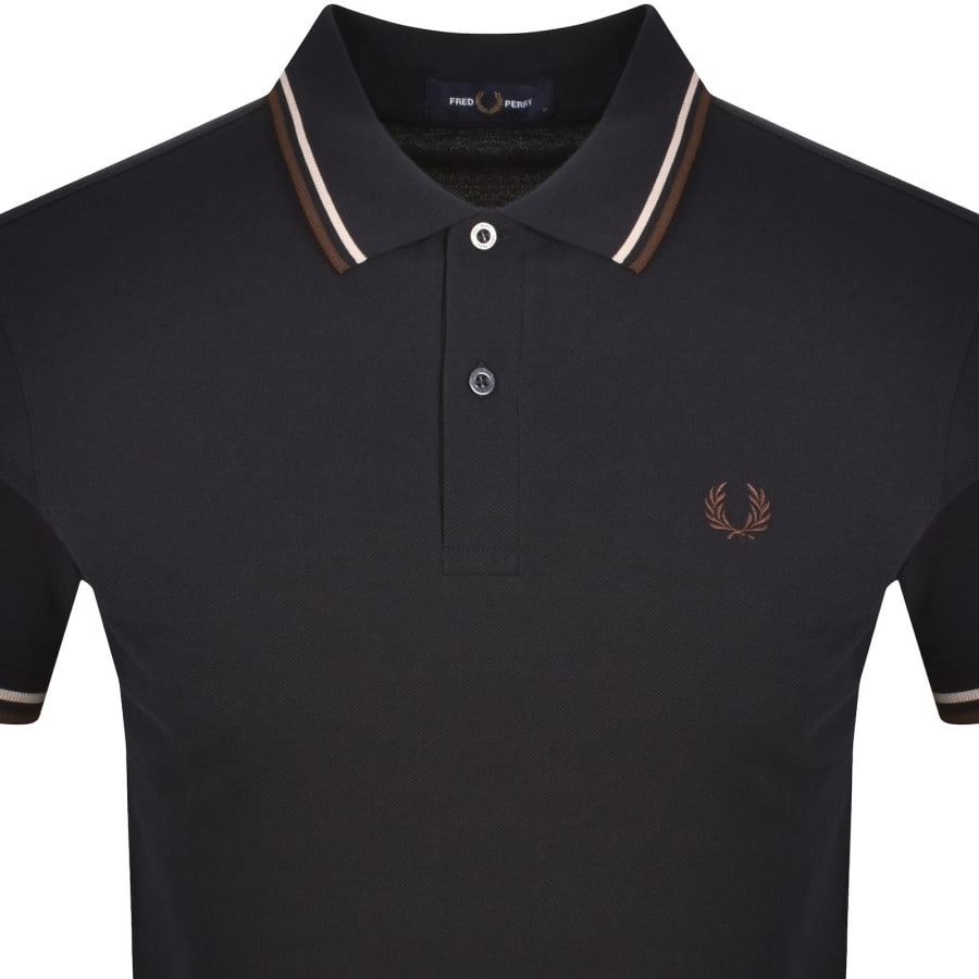 Image number 2 for Fred Perry Twin Tipped Polo T Shirt Navy