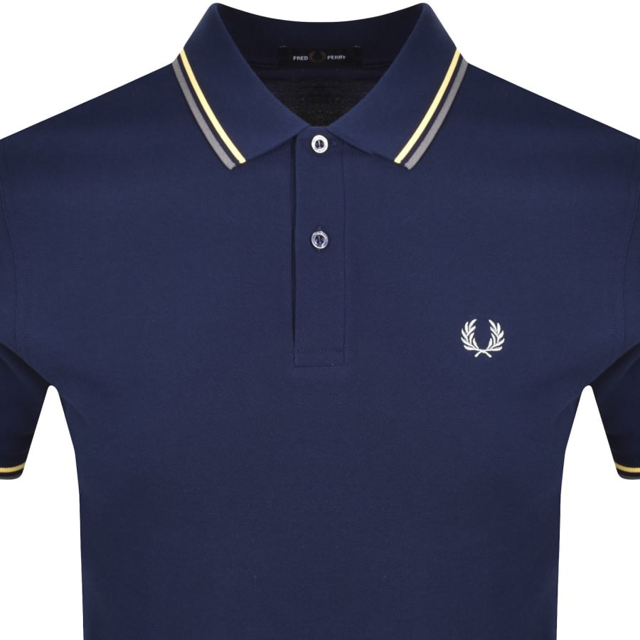 Image number 2 for Fred Perry Twin Tipped Polo T Shirt Navy