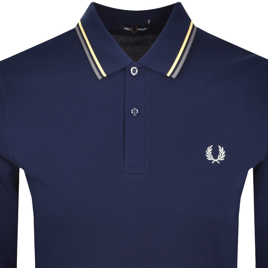 Image number 2 for Fred Perry Twin Tipped Polo T Shirt Navy