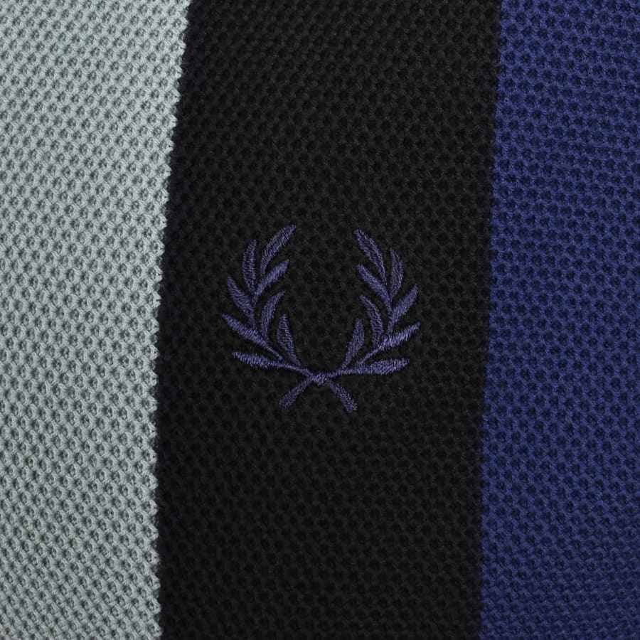 Image number 3 for Fred Perry Vertical Stripe Polo T Shirt Black