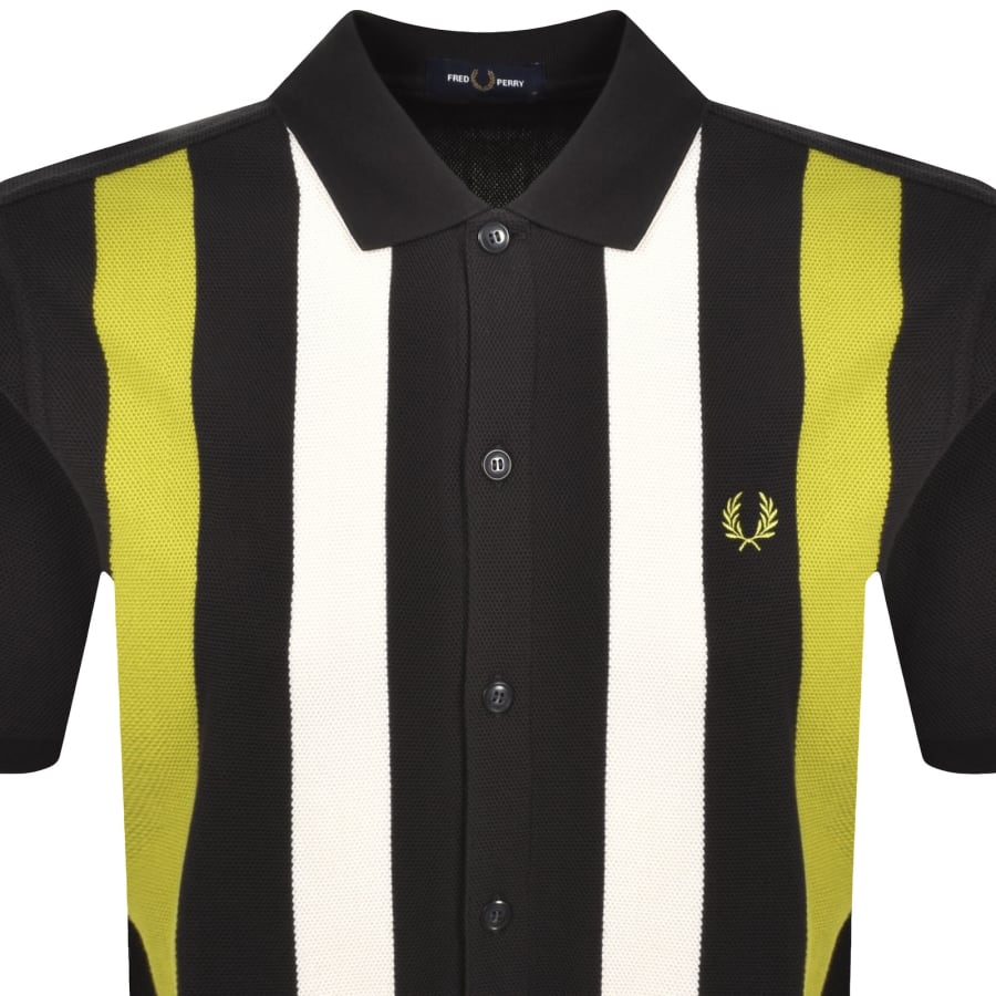 Image number 2 for Fred Perry Vertical Stripe Polo T Shirt Grey