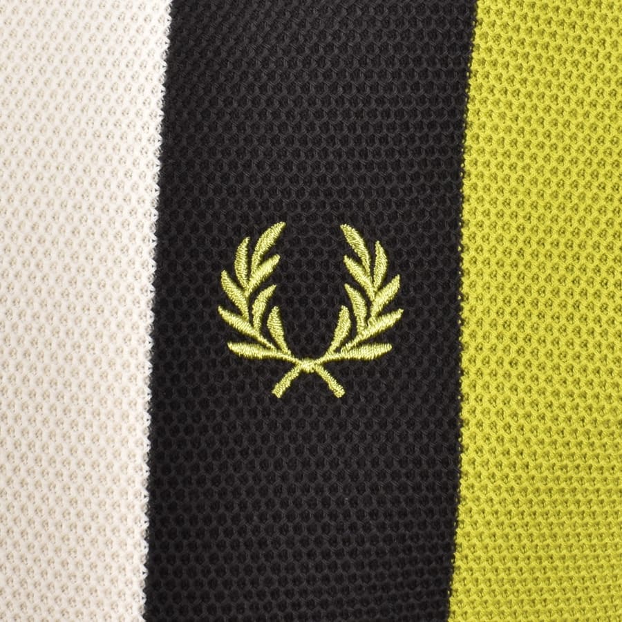 Image number 3 for Fred Perry Vertical Stripe Polo T Shirt Grey