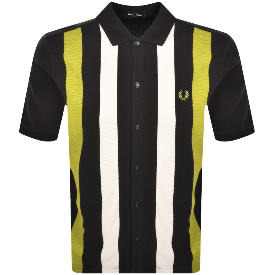 Image number 1 for Fred Perry Vertical Stripe Polo T Shirt Grey